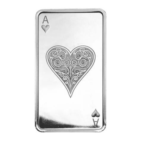 Apmex 10 oz Silver Bar Ace of Hearts