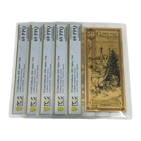 2020 Utah Goldback Note Set PCGS 69