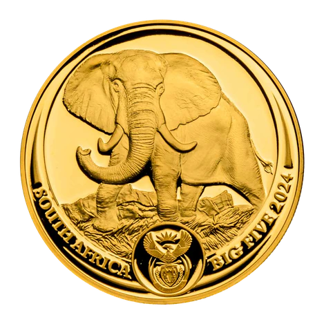 Apmex 2024 South Africa 1/4 oz Proof Gold Big Five Elephant
