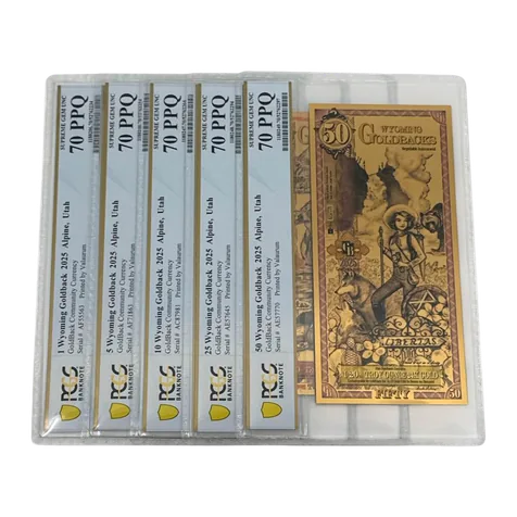 2025 Wyoming Goldback Note Set PCGS 70