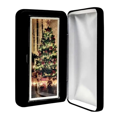 Apmex 4 oz Silver Colorized Bar - Christmas Tree Vertical