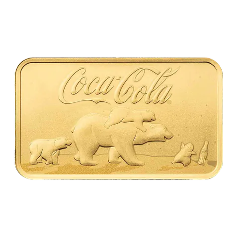 Apmex x Coca-Cola 5 gram Gold Bar - Coca‑Cola Polar Bear & Friends
