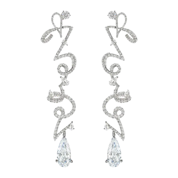 Anabela Chan Script Diamond Earrings - 14kt 38ctw
