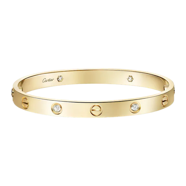 Cartier LOVE Bracelet Classic Model 4 Diamonds 18kt 0.42ctw
