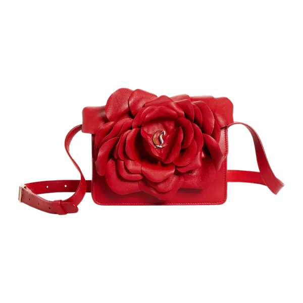 Christian Louboutin Small Loubi54 3D Rose Leather Crossbody Bag