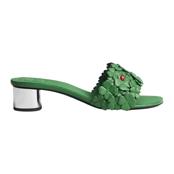 Dior Bloom Heeled Slide Clover Embroidery