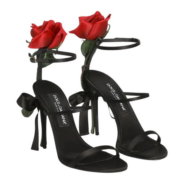 Dolce & Gabbana 105mm Rose-appliqué Sandals