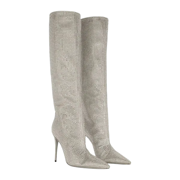 Dolce & Gabbana Rhinestone-embellished Satin Boots