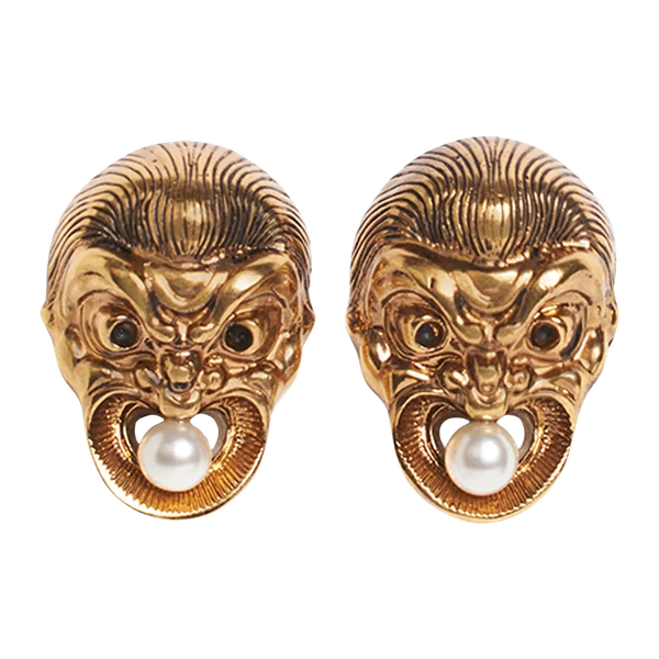 Etro Masks Pearl Earrings