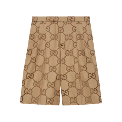 Gucci Jumbo GG Canvas Shorts Beige Ebony