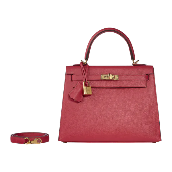 Hermes Kelly 25 Rose Extreme Epsom