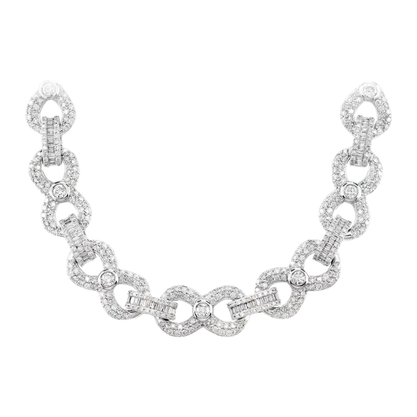 Icebox Bezel Infinity Diamond Link Necklace 14kt 20.60ctw