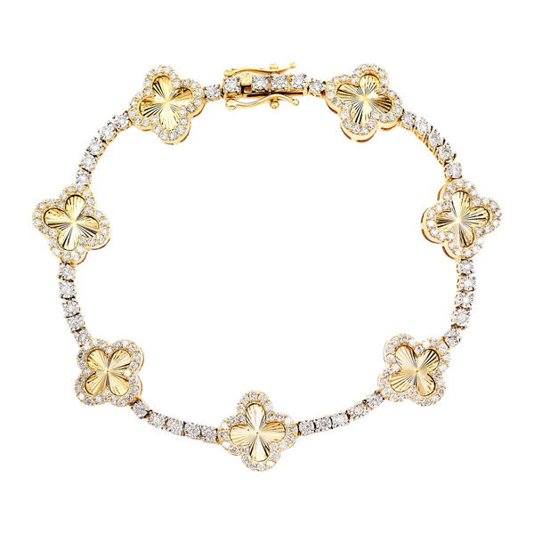 Icebox Miracle Clover Link Diamonds Bracelet 14k 2.00ctw