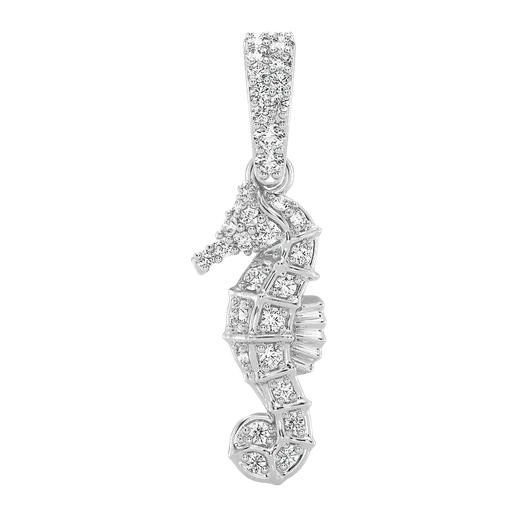 Icebox Seahorse Diamond Pendant 14k White Gold 0.15ctw