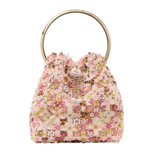 Jimmy Choo Bon Bon Floral Appliqué Handle Shoulder Bag