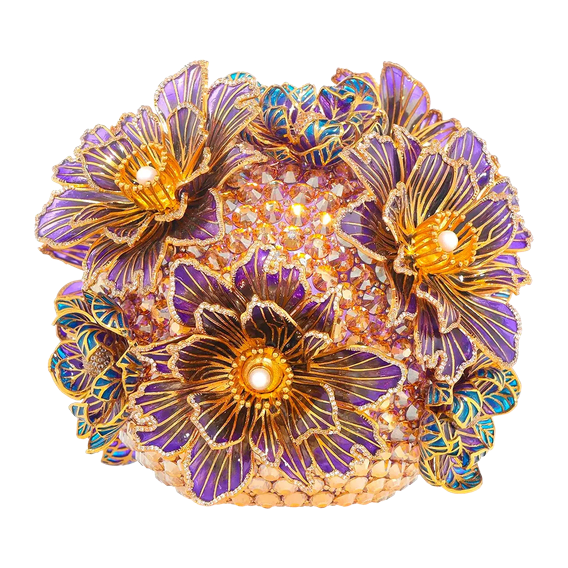 Judith Leiber Sphere Glass Flowers Champagne