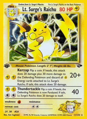 Pokémon Lt. Surge's Raichu · Gym Challenge