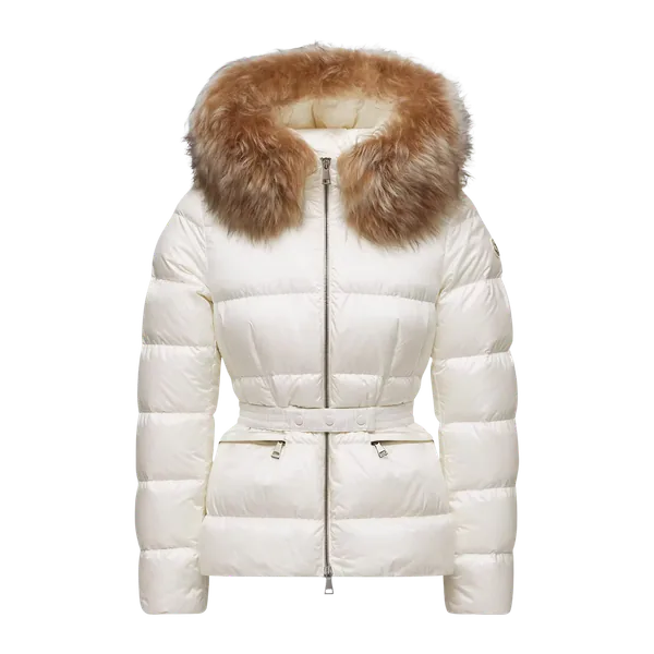 Moncler Hooded Shearling-Trimmed Short Down Jacket