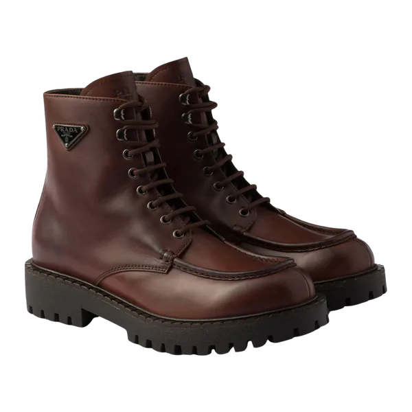 Prada Lace-up Lug-sole Boots
