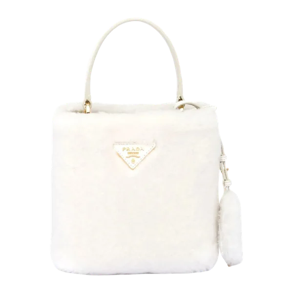 Prada Mini Panier Shearling Tote Bag