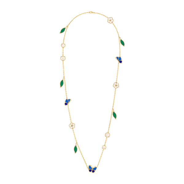 Van Cleef & Arpels Lucky Spring Butterfly Long Necklace 15 Motifs 18K