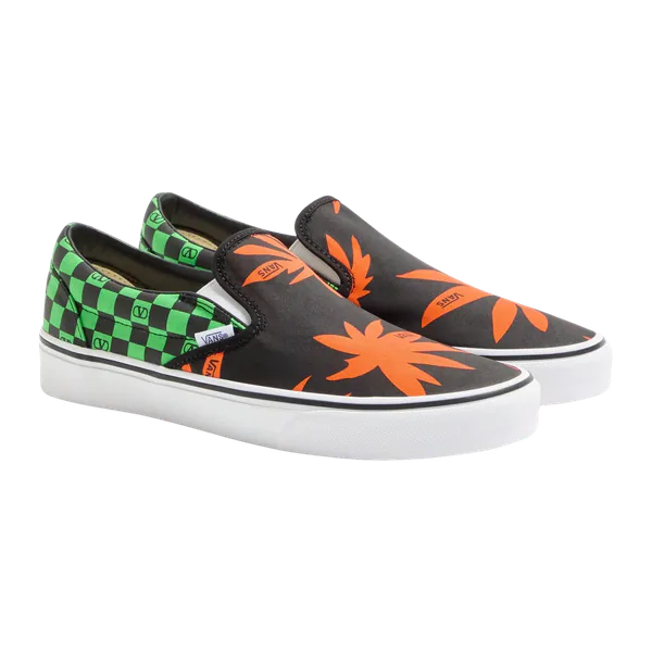 Vans x Valentino Garavani Vans Classic Slip-On Checkerboard Tropical Leaves