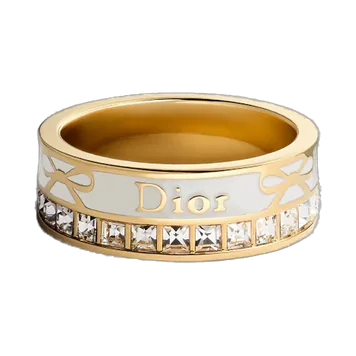 Women Dior Dior Night Code Ring Gold-Finish Metal, Crystals